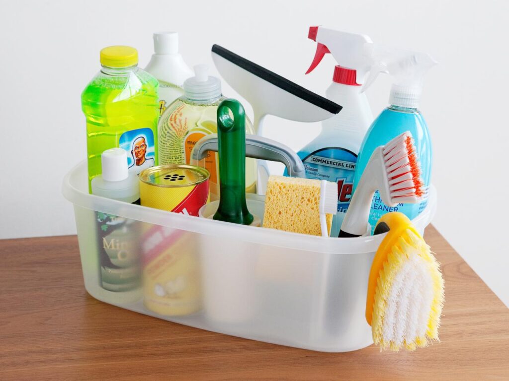 Post construction cleaning supplies & checklist of the equipment