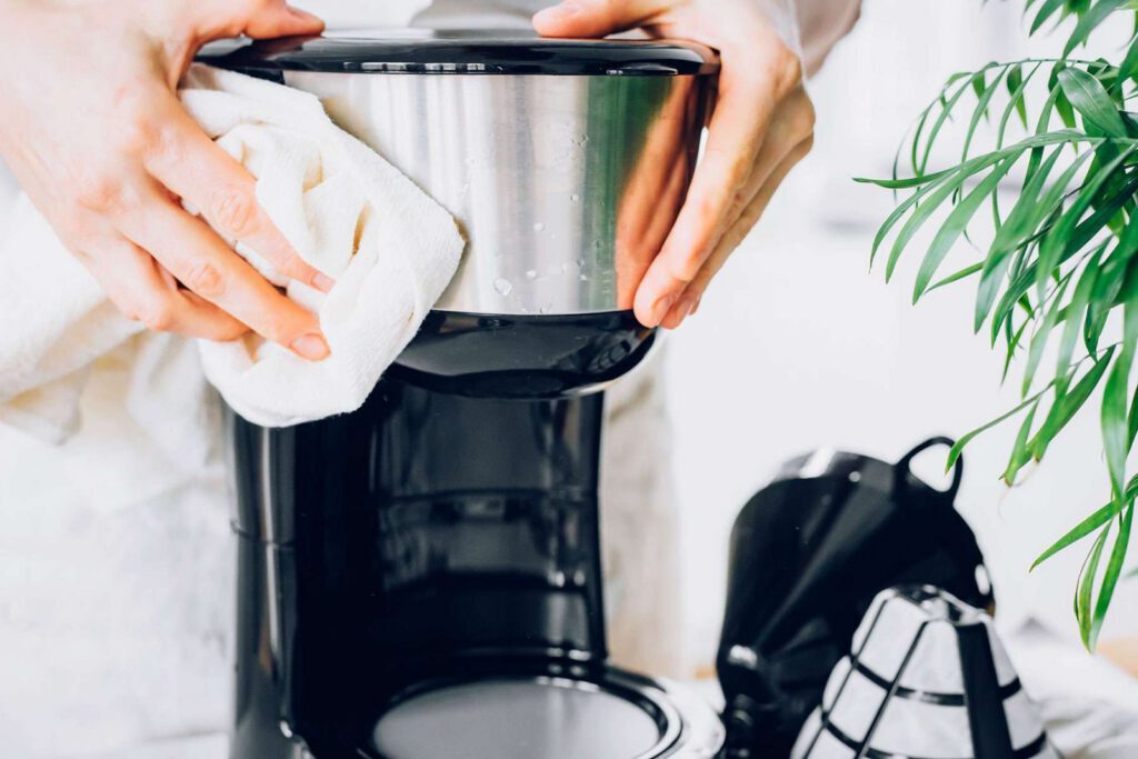 cleaning a coffee maker