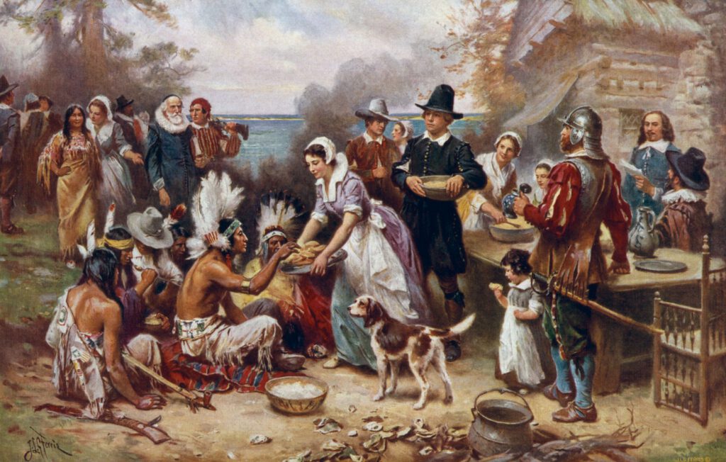 first thanksgiving oil painting