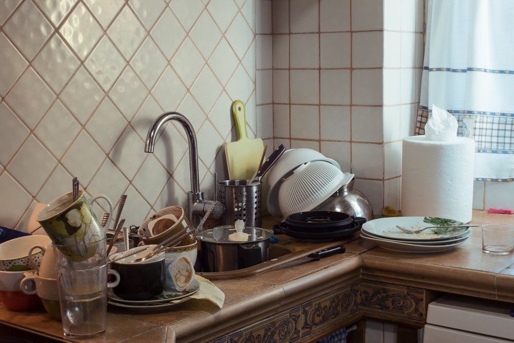 cluttered kitchen